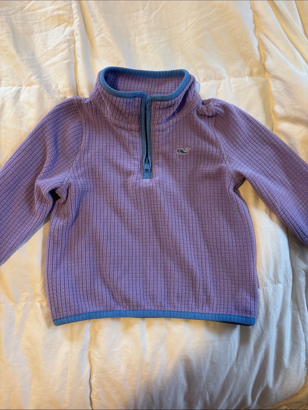 Vineyard Vines Lavender Half-Zip Pullover with Blue Trim